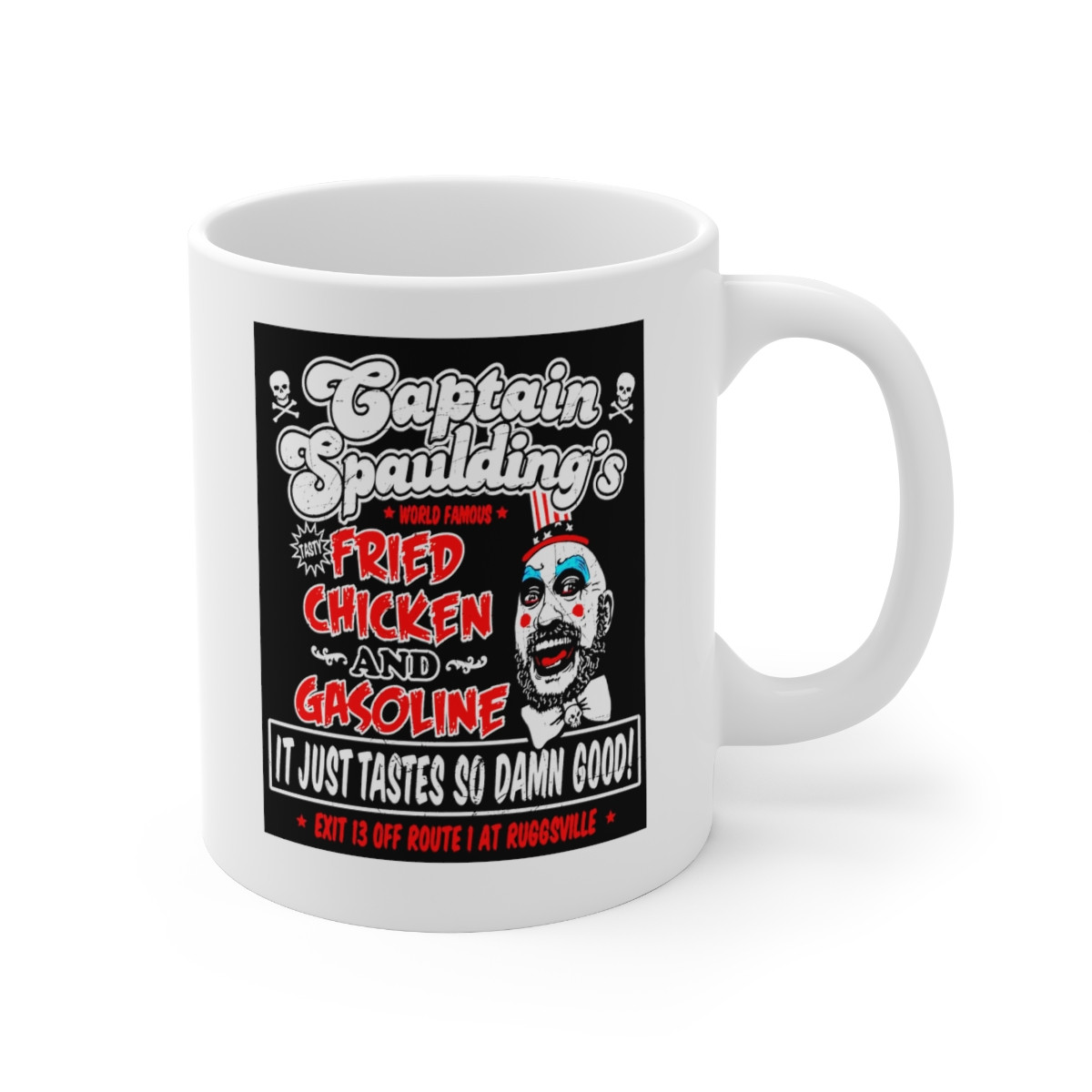 Captain Spaulding's Chicken and Gasoline white Mug 11oz