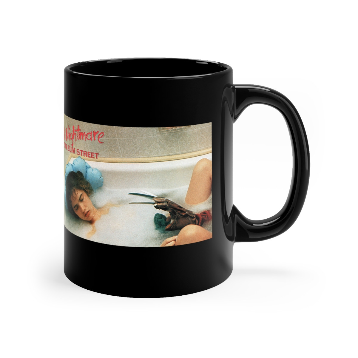 A Nightmare On Elm Street Nancy in the Tub  Black mug 11oz