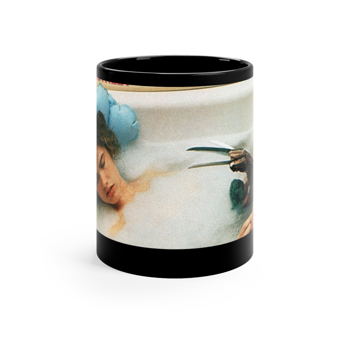 A Nightmare On Elm Street Nancy in the Tub with Freddy Kruger Black mug 11oz