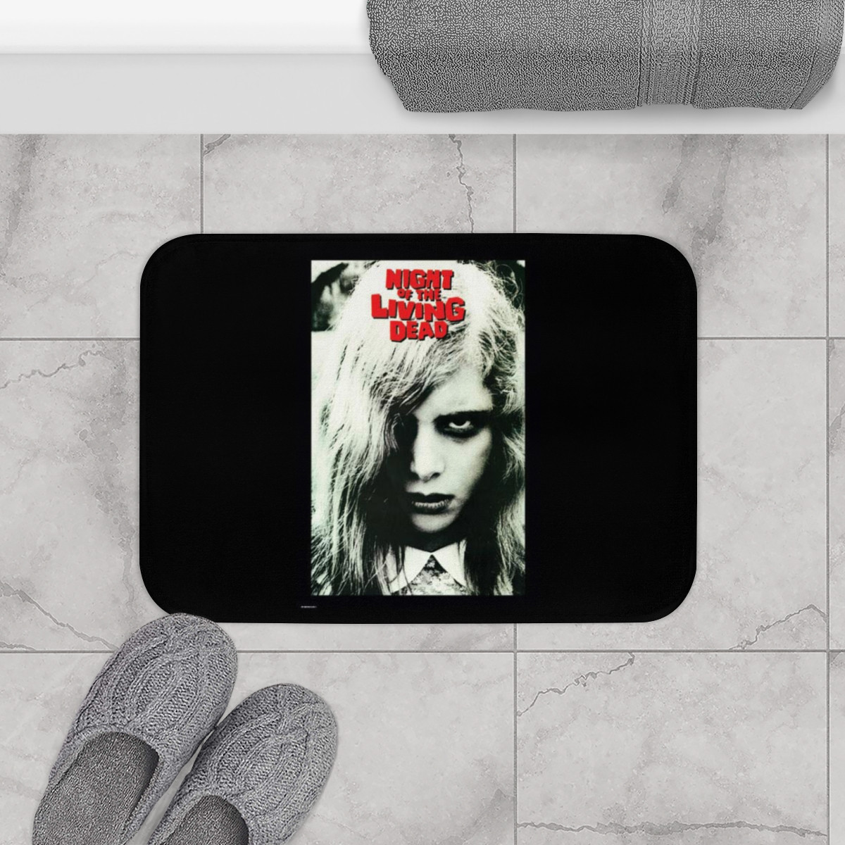 Night Of the Living Dead on Black Bath Mat