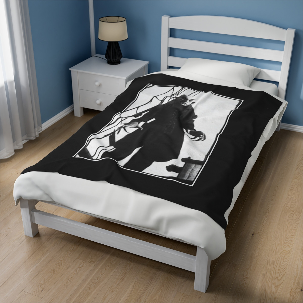 Nosferatu on Black Velveteen Plush Blanket