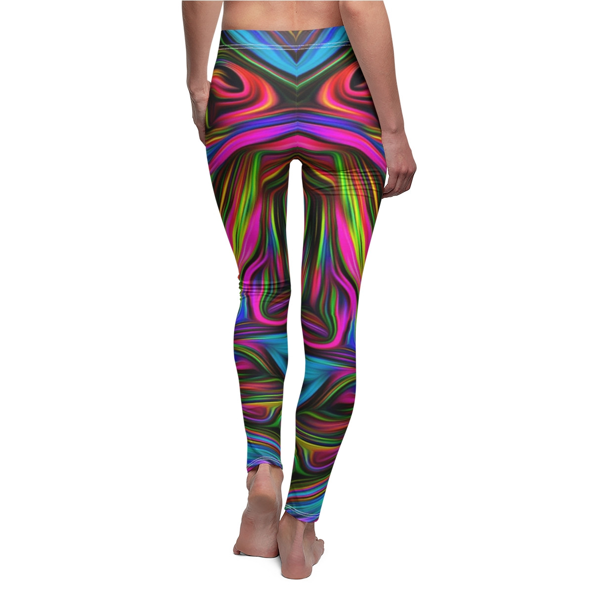 Swirl Design Number 2 Women's Cut & Sew Casual Leggings (AOP)
