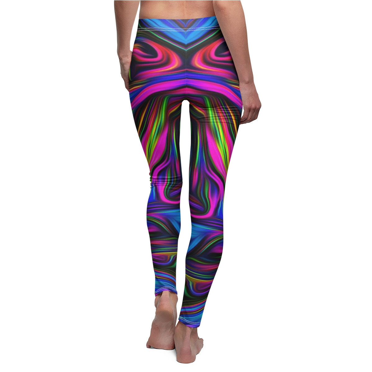 Swirl Design Number 1 Women's Cut & Sew Casual Leggings (AOP)