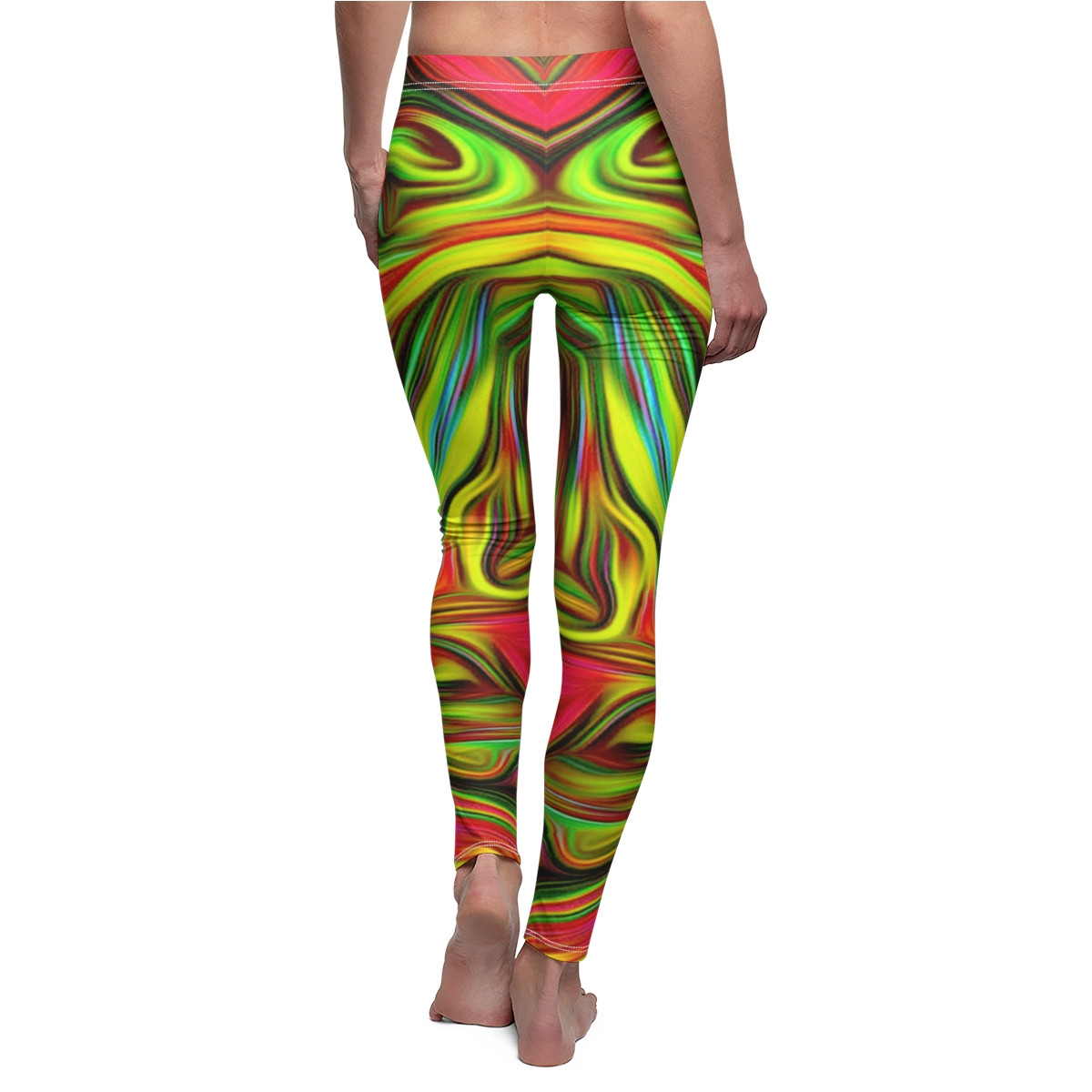 Swirl Design Number 4 Women's Cut & Sew Casual Leggings (AOP)