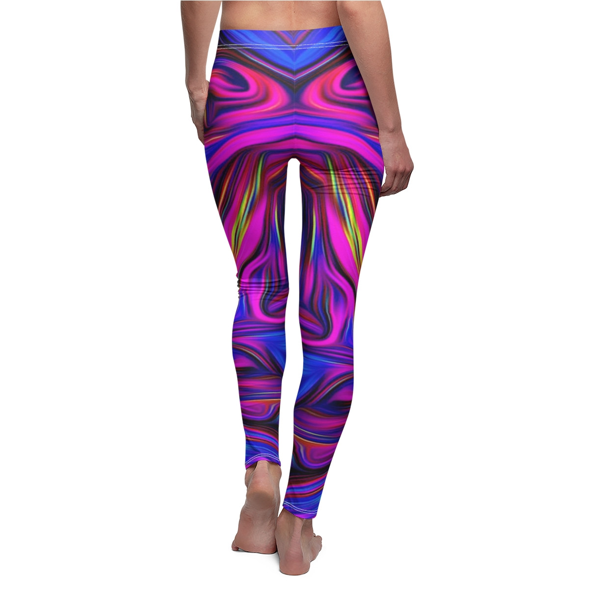 Swirl Design Number 3 Women's Cut & Sew Casual Leggings (AOP)