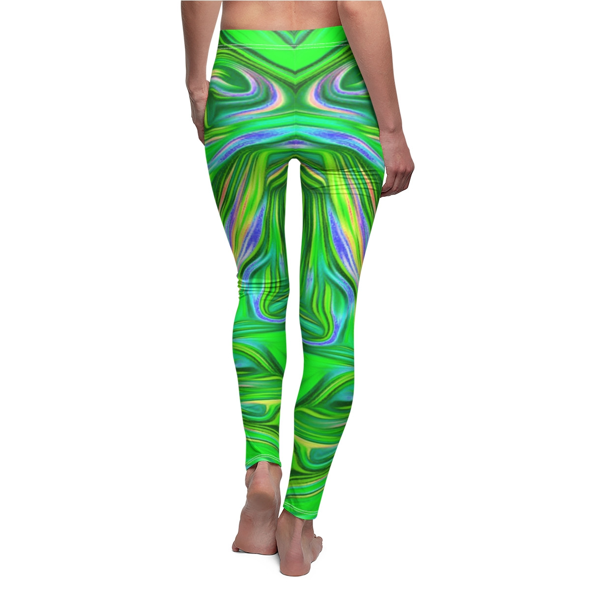 Swirl Design Number 19 Women's Cut & Sew Casual Leggings (AOP)