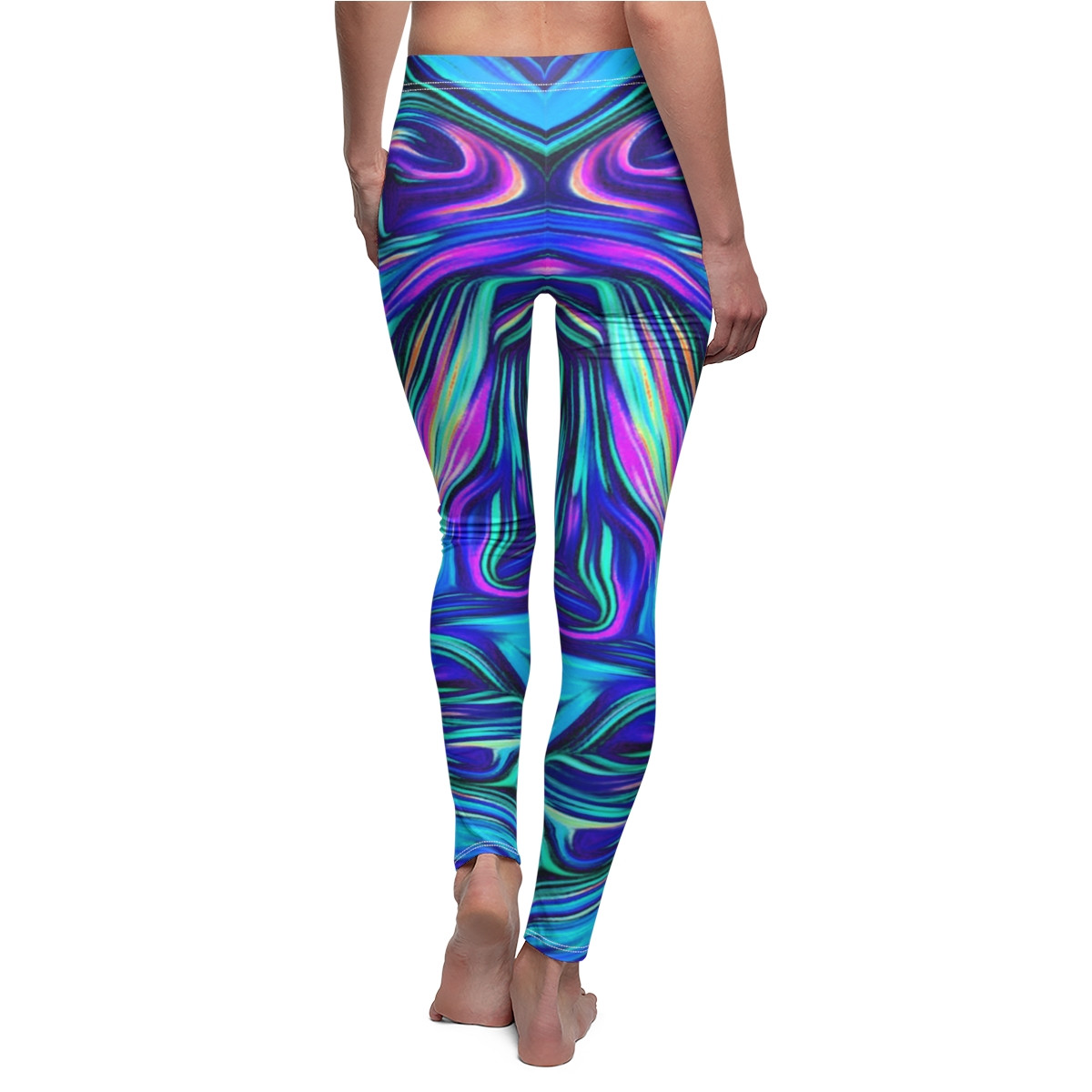 Swirl Design Number 20 Women's Cut & Sew Casual Leggings (AOP)