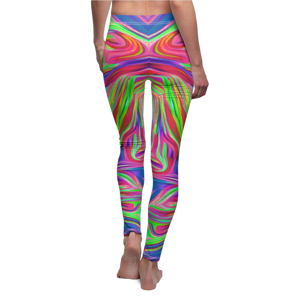Swirl Design Number 16 Women's Cut & Sew Casual Leggings (AOP)