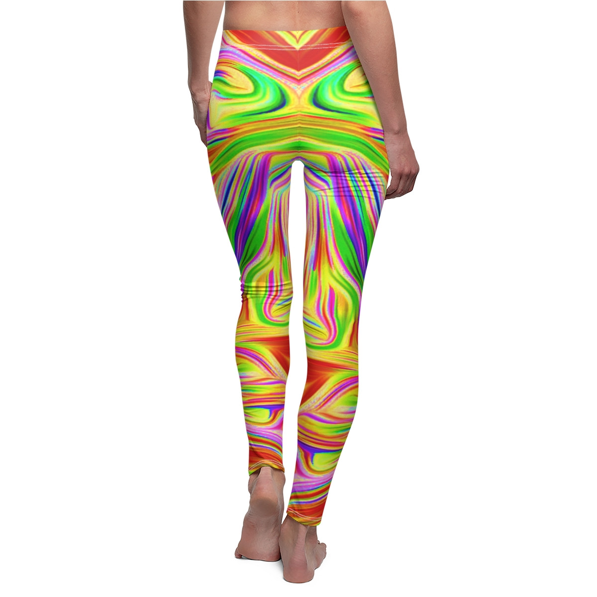 Swirl Design Number 10 Women's Cut & Sew Casual Leggings (AOP)