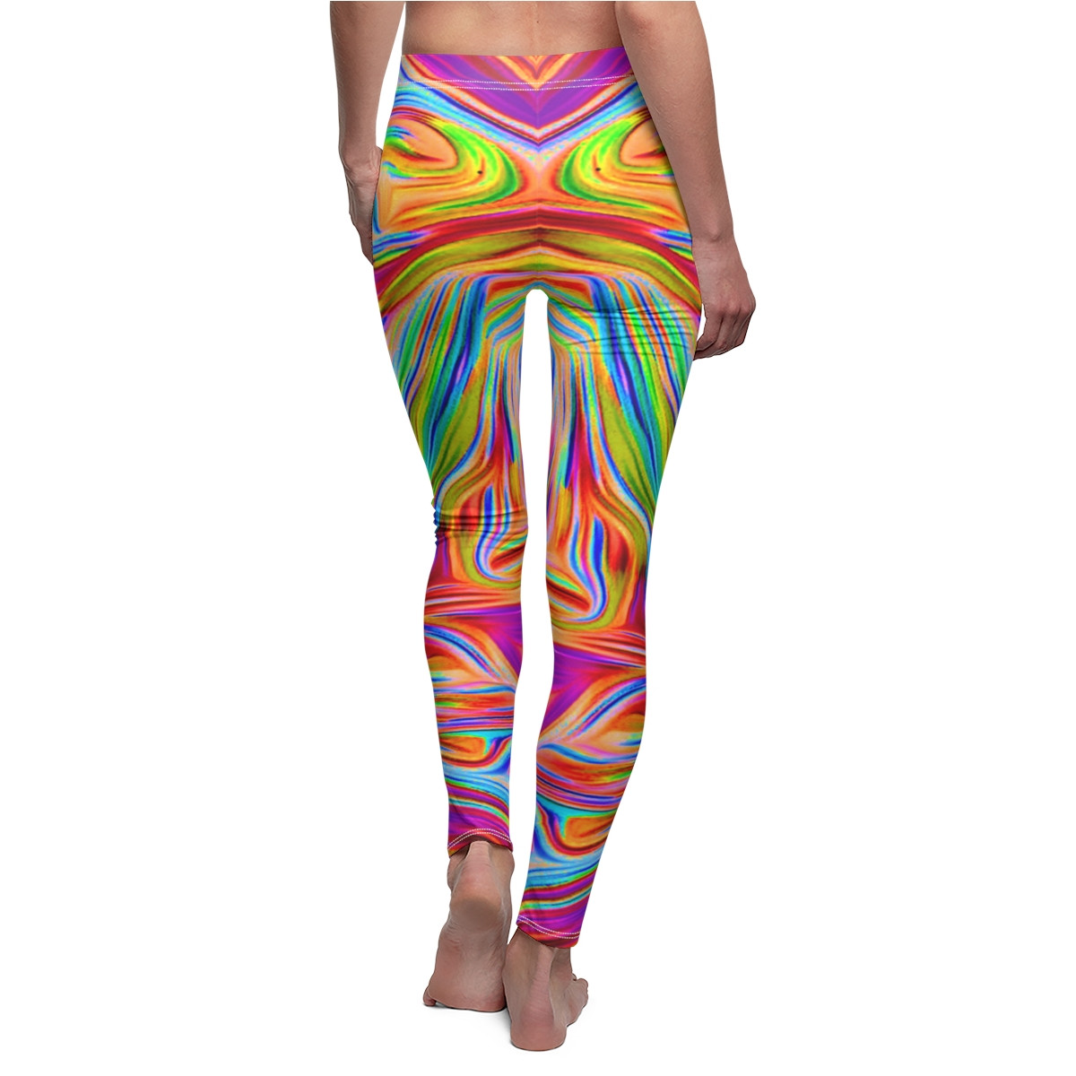Swirl Design Number 12 Women's Cut & Sew Casual Leggings (AOP)