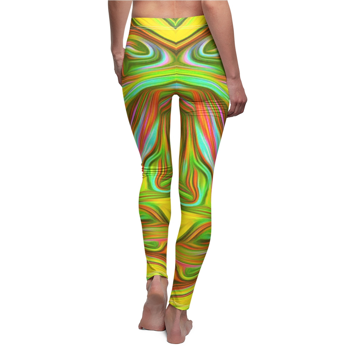 Swirl Design Number 18 Women's Cut & Sew Casual Leggings (AOP)