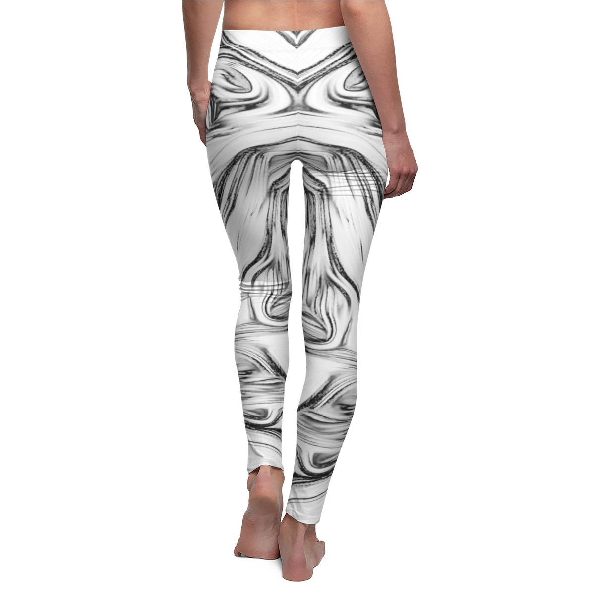 Swirl Design Number 8 Women's Cut & Sew Casual Leggings (AOP)