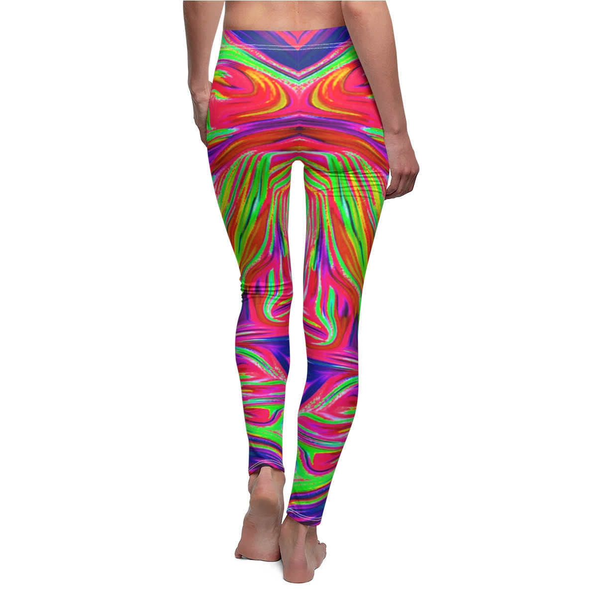 Swirl Design Number 14 Women's Cut & Sew Casual Leggings (AOP)