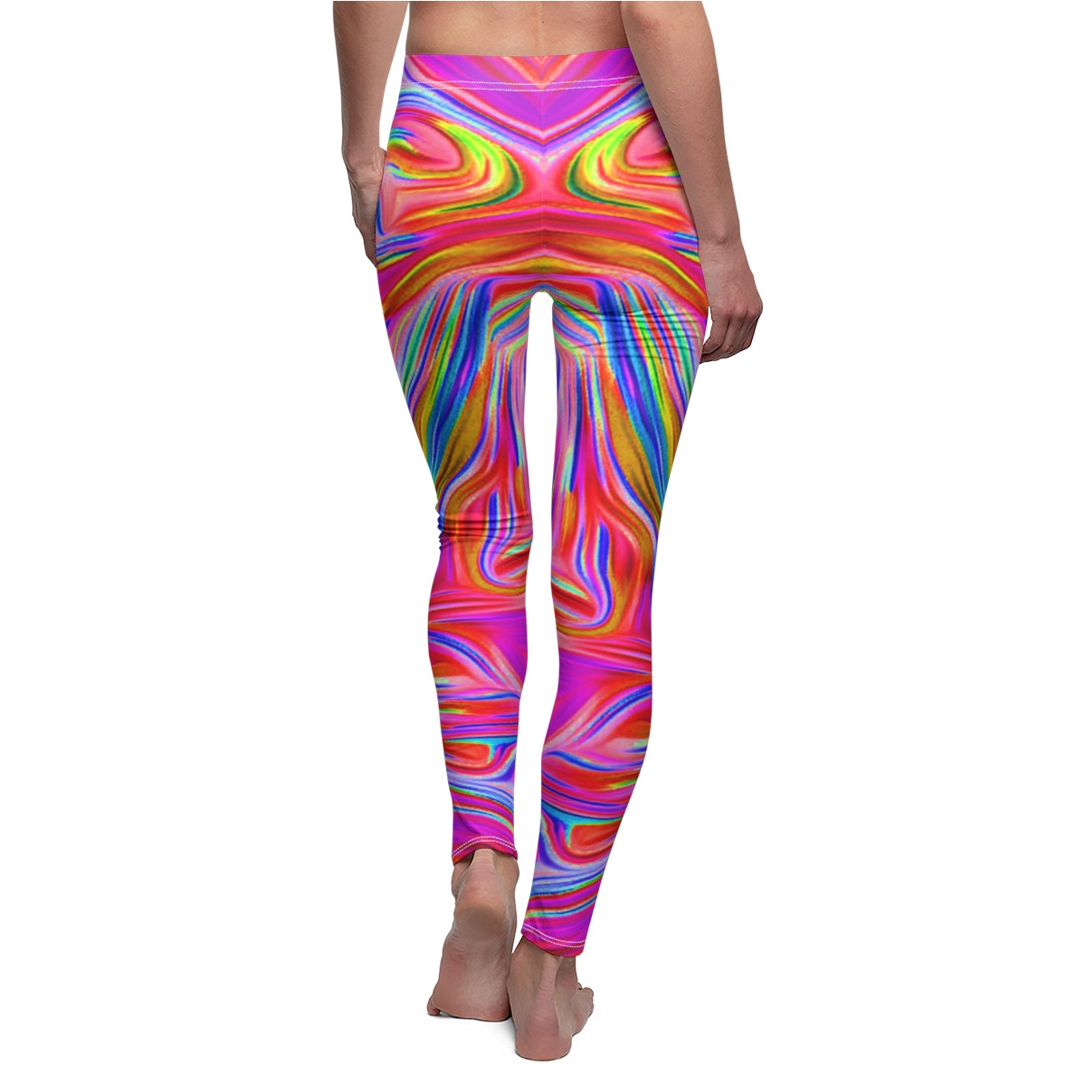 Swirl Design Number 11 Women's Cut & Sew Casual Leggings (AOP)