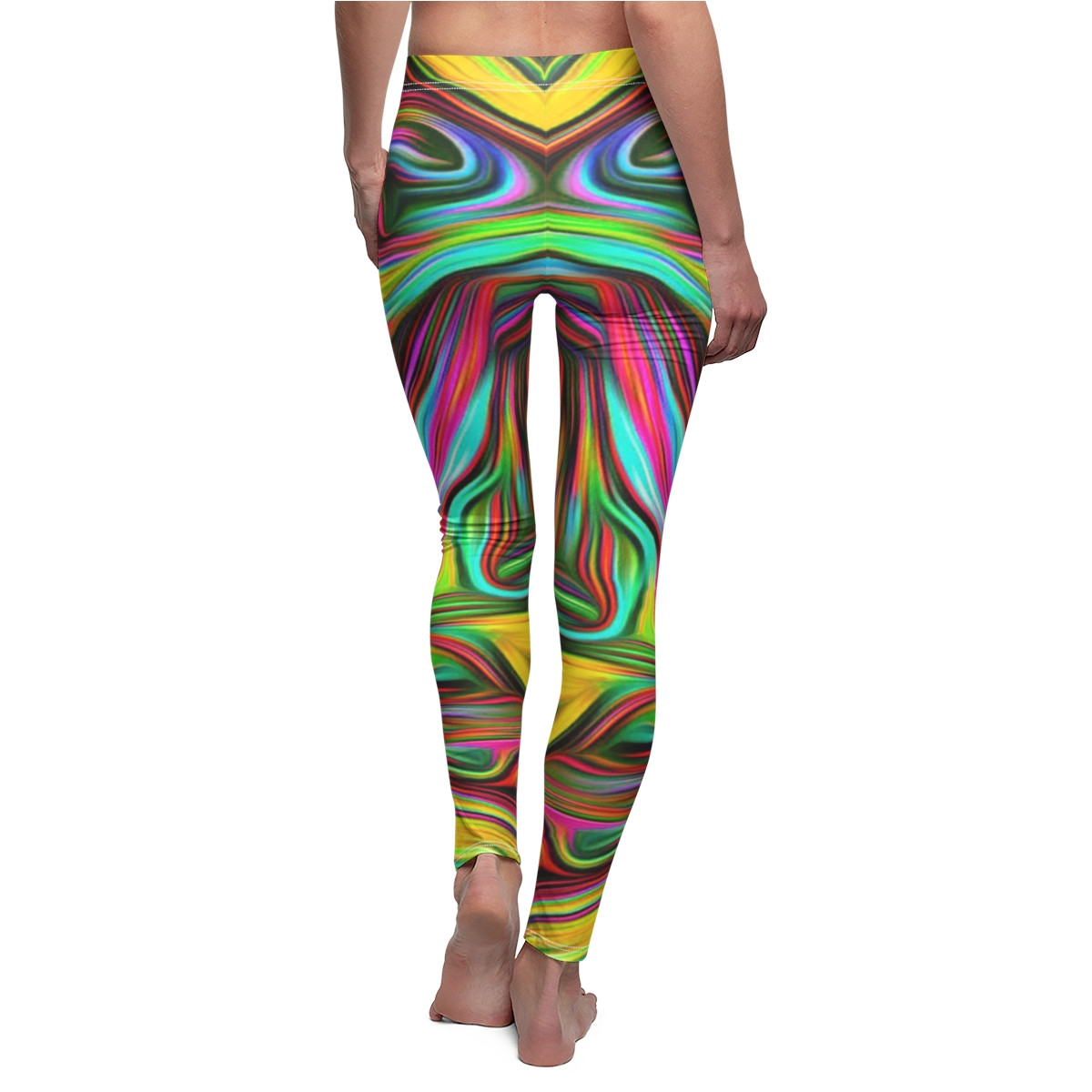 Swirl Design Number 17 Women's Cut & Sew Casual Leggings (AOP)