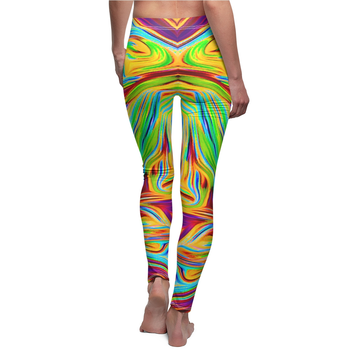 Swirl Design Number 13 Women's Cut & Sew Casual Leggings (AOP)