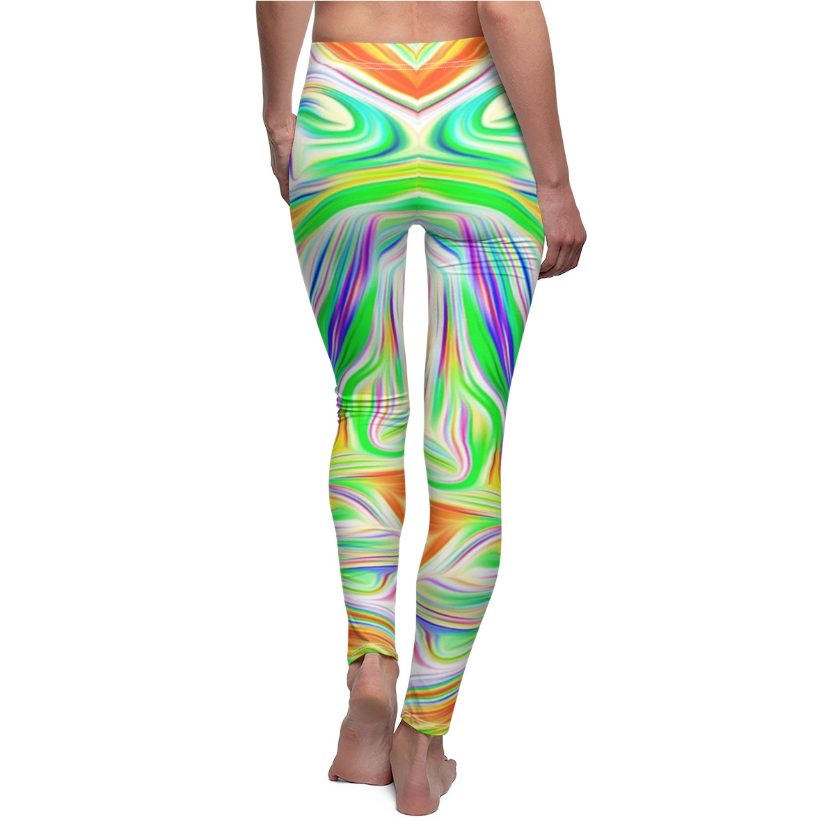 Swirl Design Number 9 Women's Cut & Sew Casual Leggings (AOP)