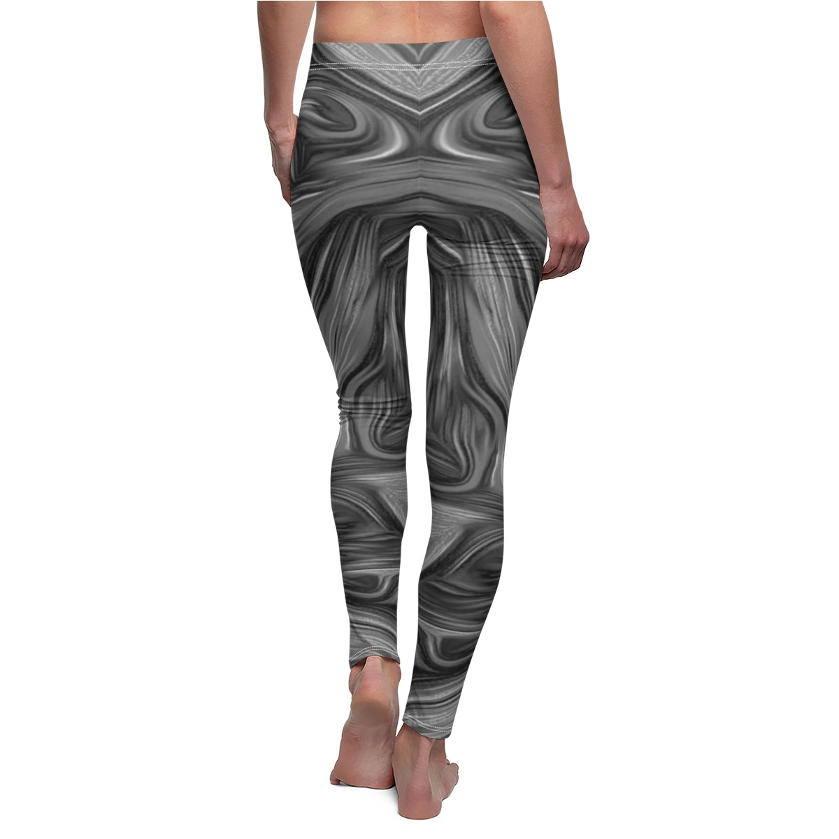 Swirl Design Number 7 Women's Cut & Sew Casual Leggings (AOP)