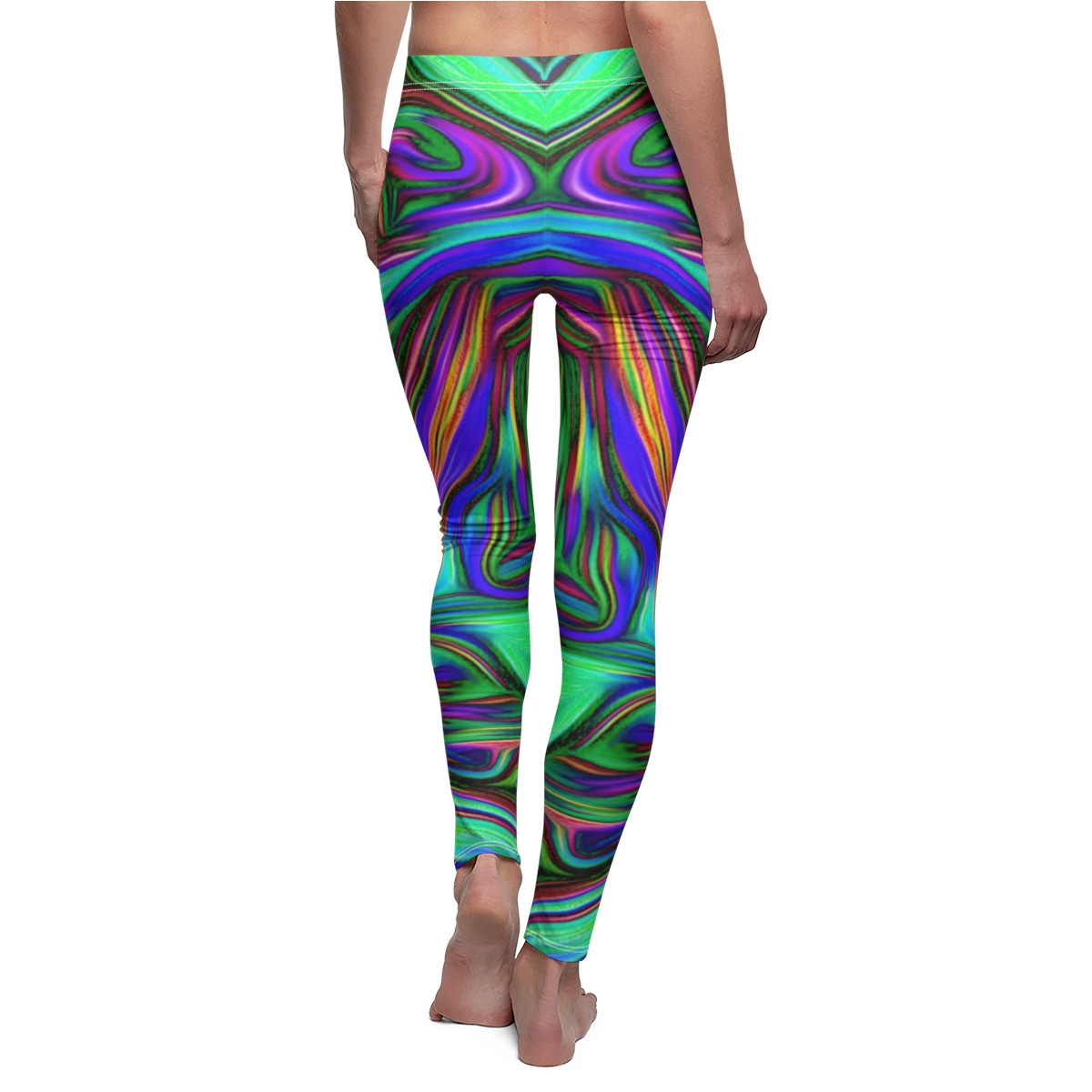  Swirl Design Number 6 Women's Cut & Sew Casual Leggings (AOP)
