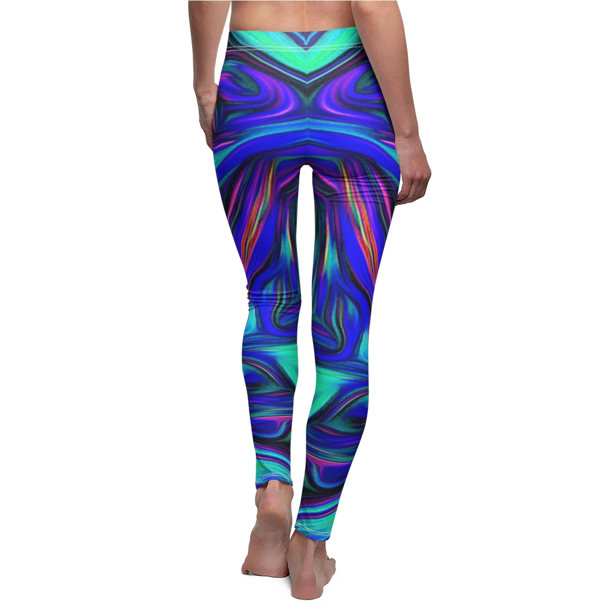 Swirl Design Number 5 Women's Cut & Sew Casual Leggings (AOP)