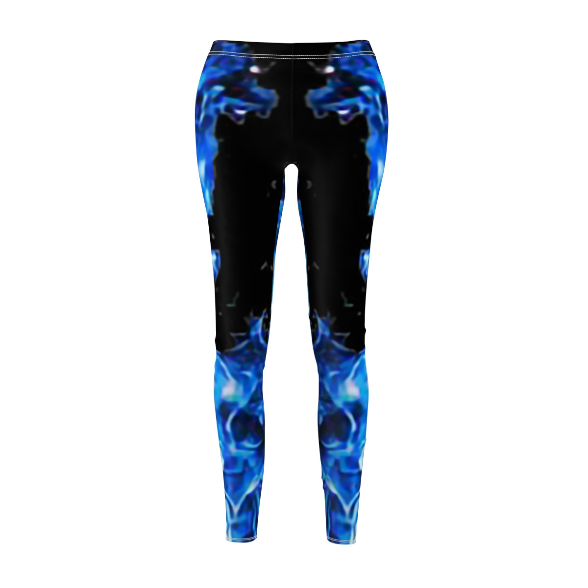 Charisma Blue Burst Flames Design Number 2 Women's Cut & Sew Casual Leggings (AOP)