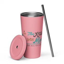 Insulated tumbler with a straw