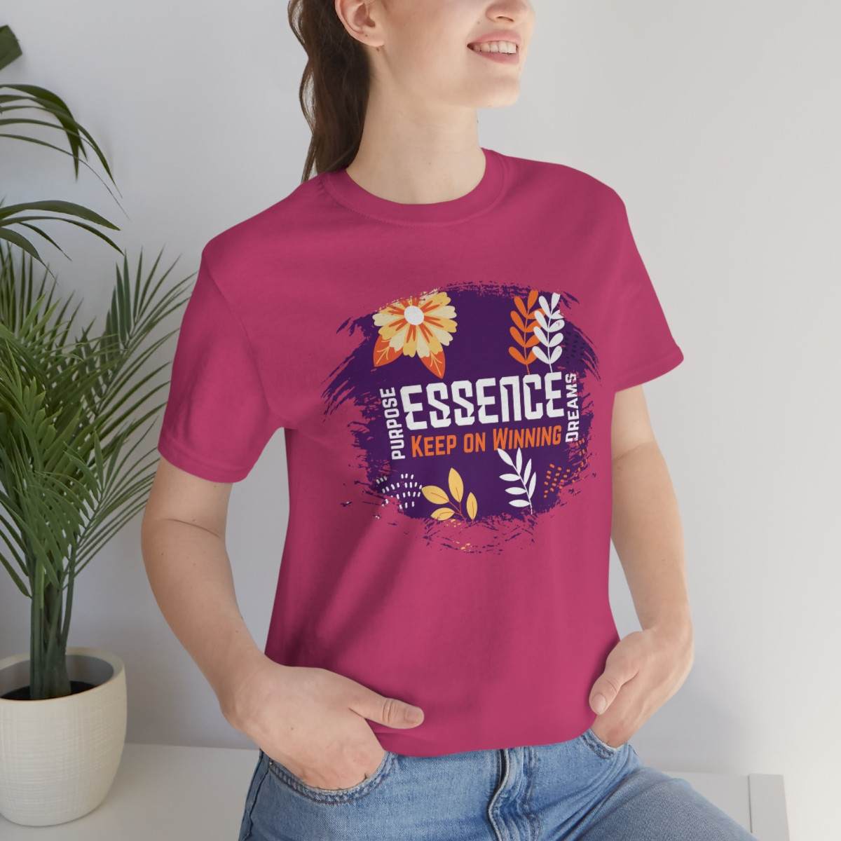 Essence Purple Women Short Sleeve Tee