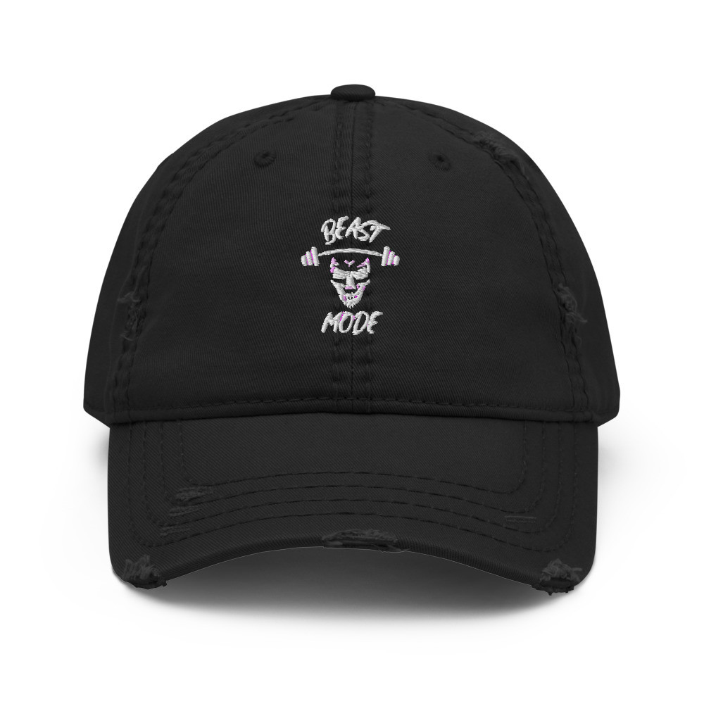 Beast Mode Embroidered Distressed Hat