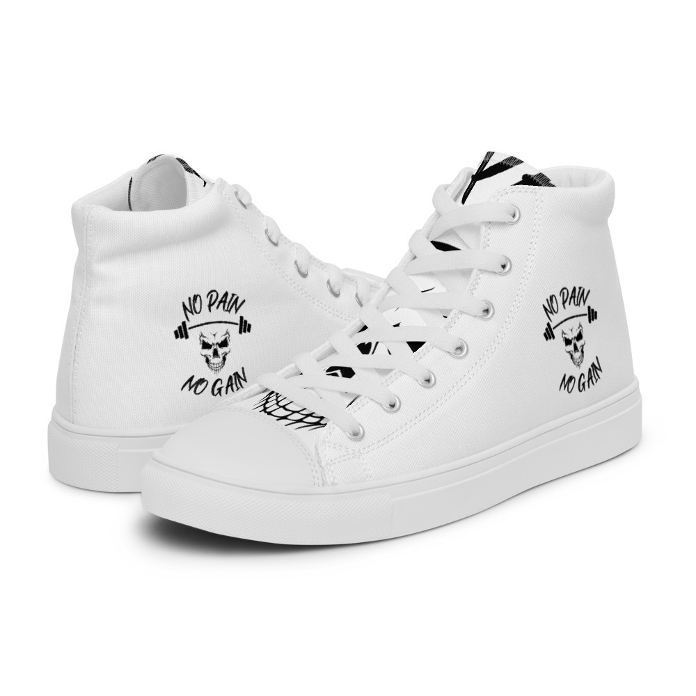 No Pain No Gain Men’s high top canvas shoes