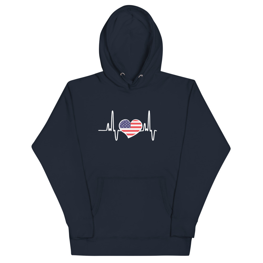 American heart beat Unisex Hoodie