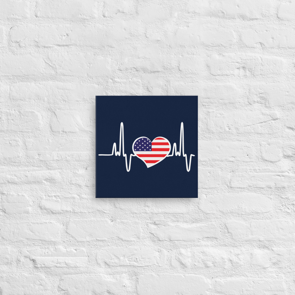 American heart beat Thin canvas