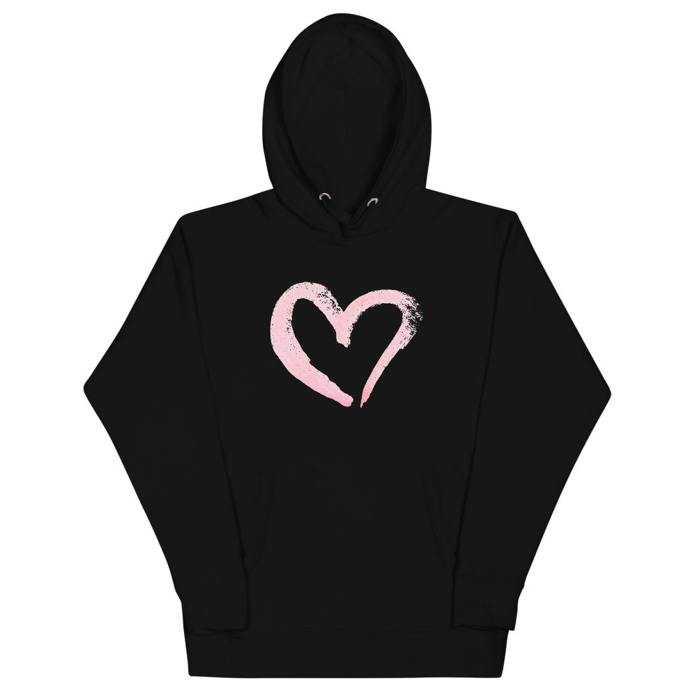 Pink Heart Unisex Hoodie