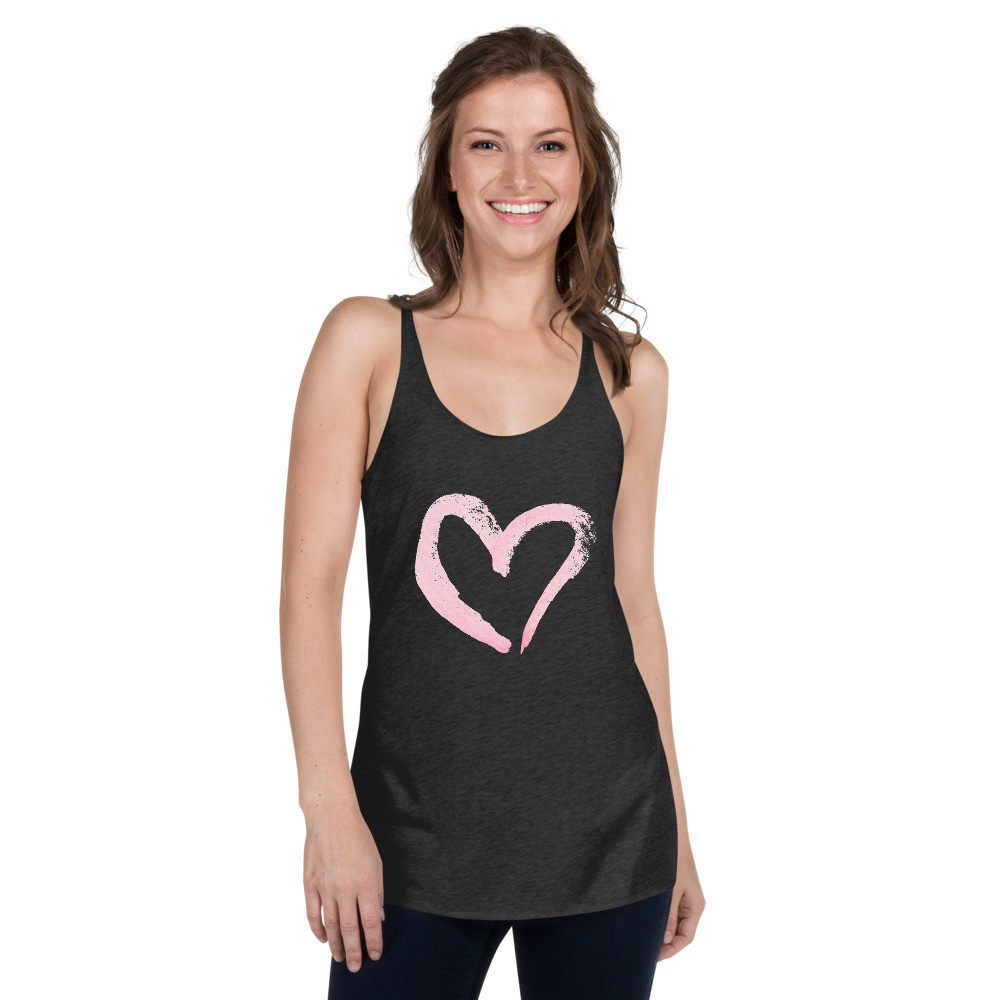 Pink Heart Women's Racerback Tank