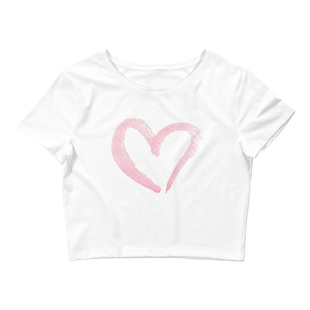 Pink Heart Women’s Crop Tee
