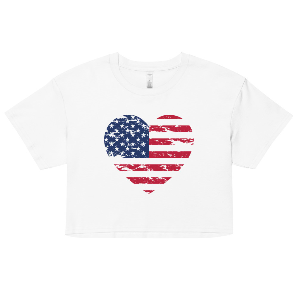 Heart American Flag Women’s crop top