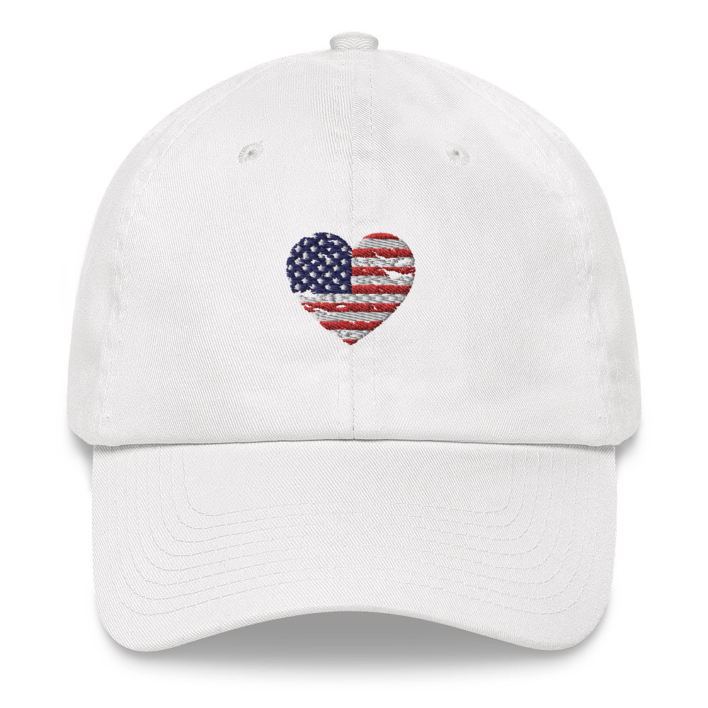 Heart American Flag hat