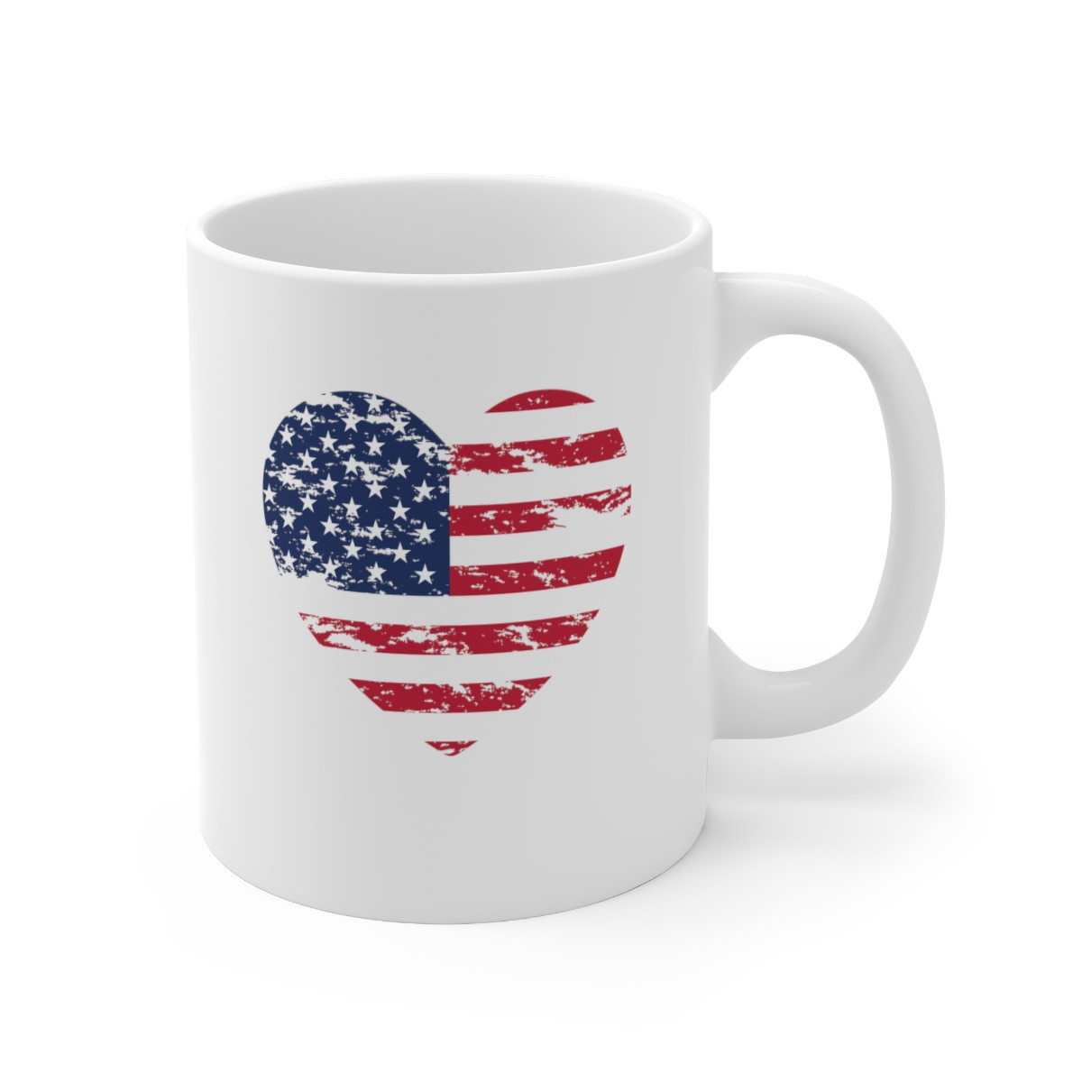 Heart American Flag Ceramic Mug 11oz
