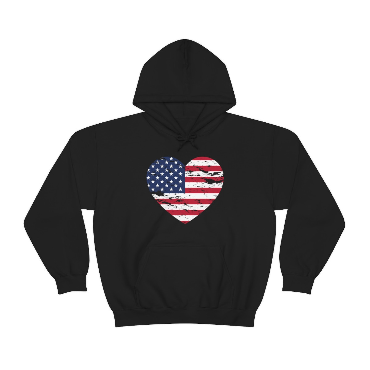 Heart American Flag Unisex Heavy Blend™ Hooded Sweatshirt