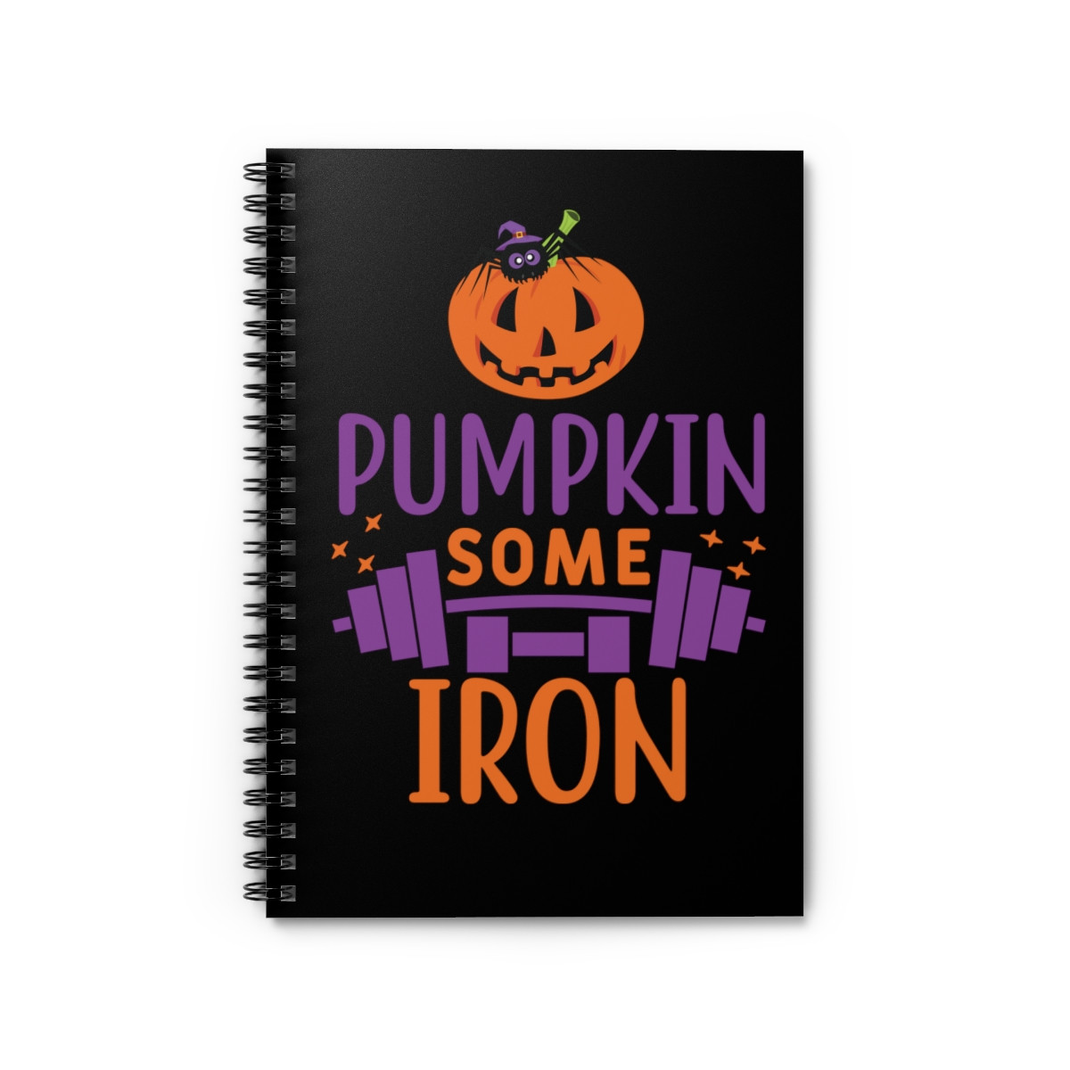 Pumpkin Some Iron Fitness Spiral Notebook - Ruled Line