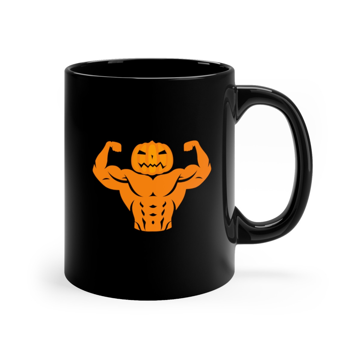 Pumpkin Bodybuilder Flex Fitness11oz Black Mug