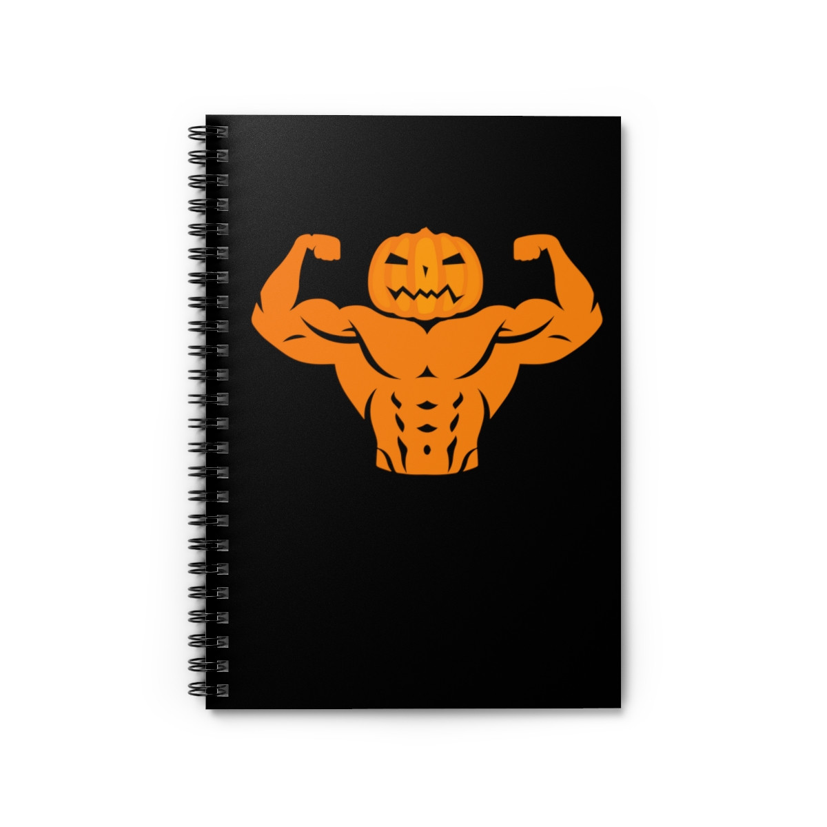 Pumpkin Bodybuilder Flex Fitness Spiral Notebook - Ruled Line