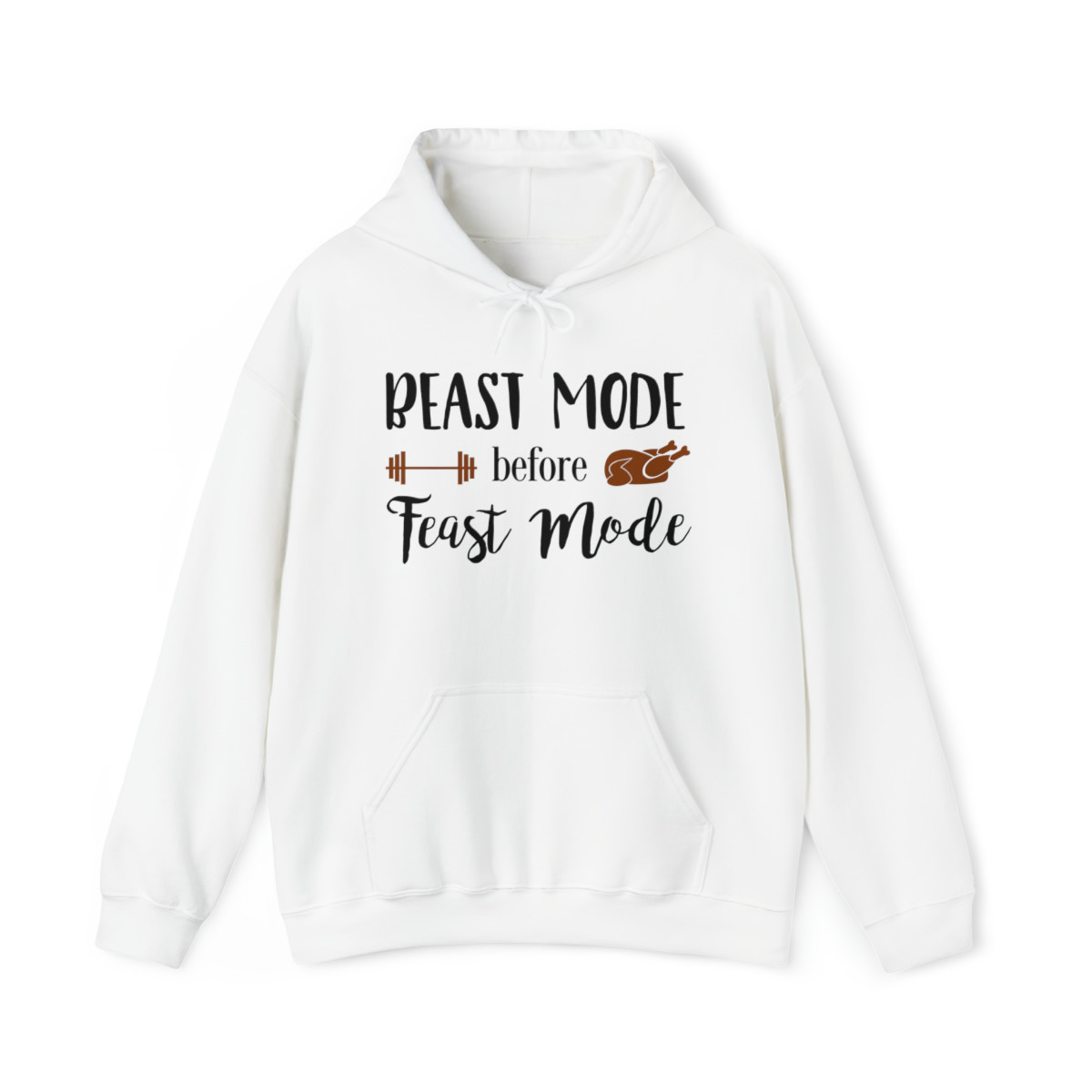 Beast Mode Before Feast Mode Thanksgiving Holiday Unisex Heavy Blend™ Hooded Sweatshirt