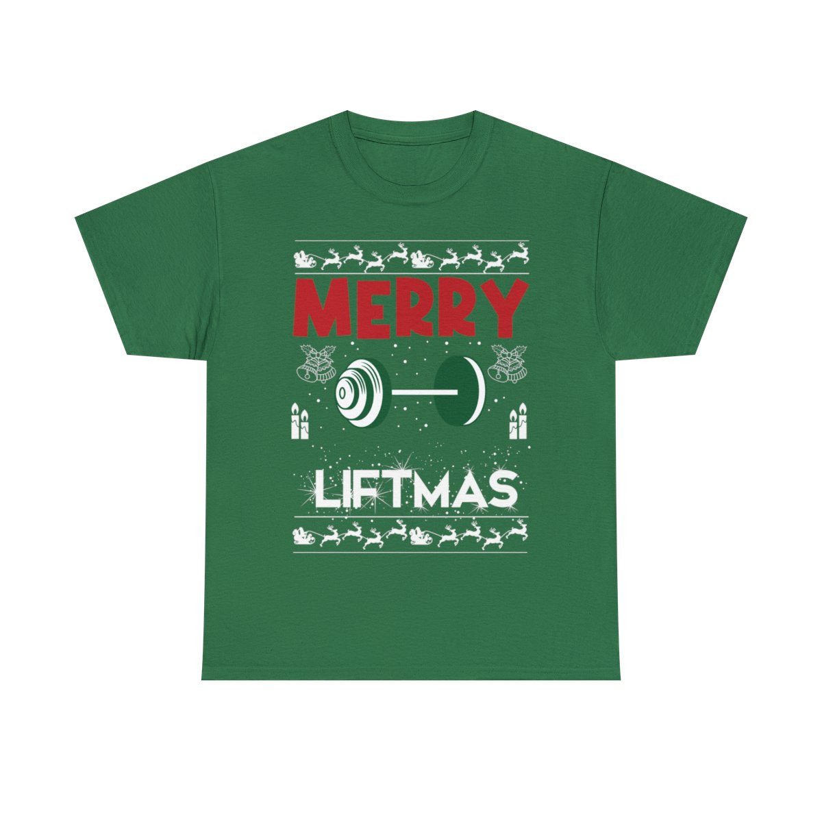Merry Liftmas Christmas Holiday Unisex Heavy Cotton Tee