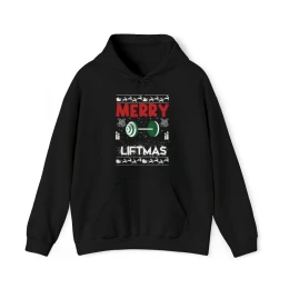 Merry Liftmas Christmas Holiday Unisex Heavy Blend™ Hooded Sweatshirt