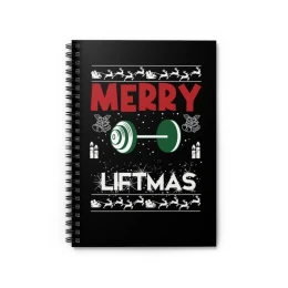 Merry Liftmas Christmas Holiday Spiral Notebook - Ruled Line