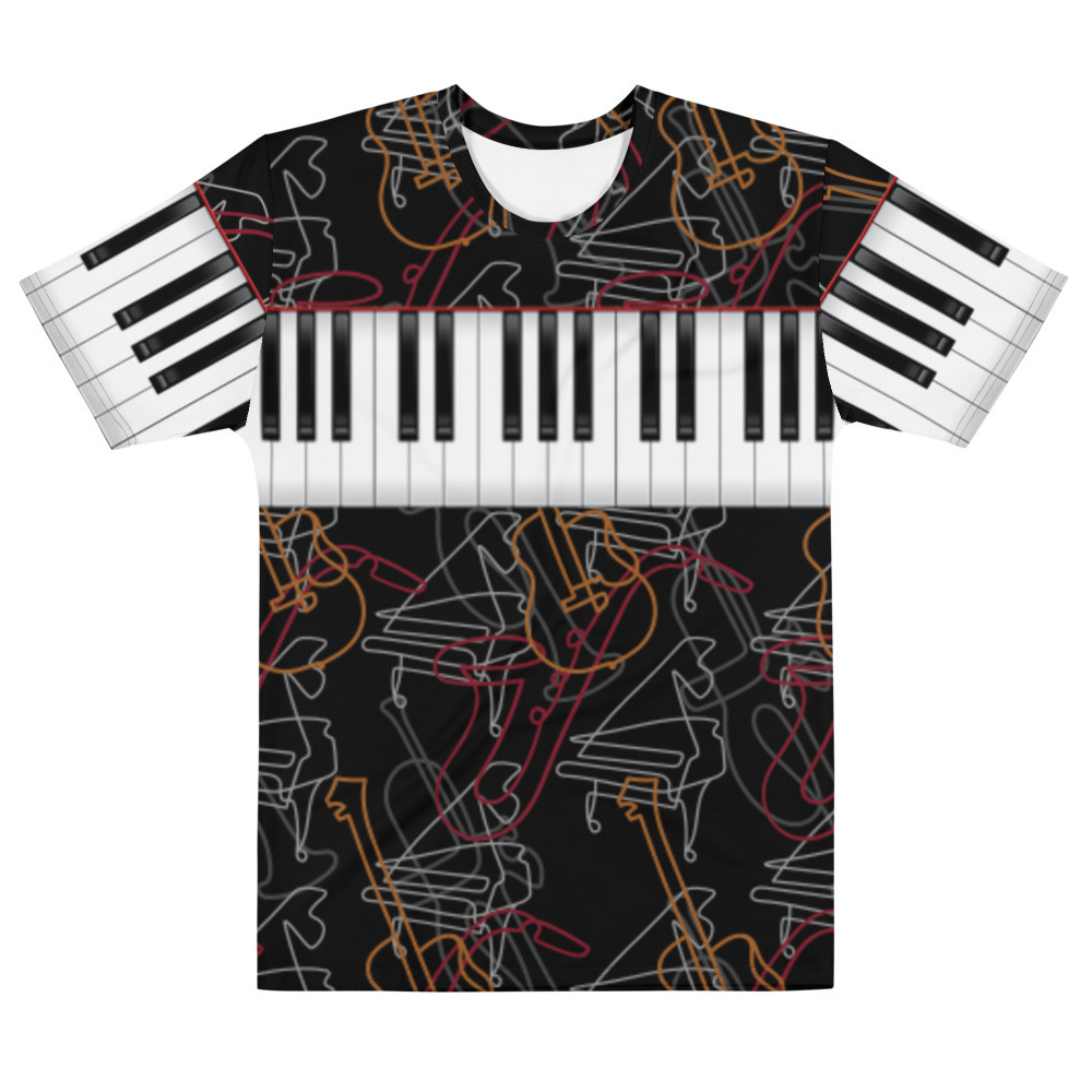 Music Instruments Lines Men's BLack t-shirt