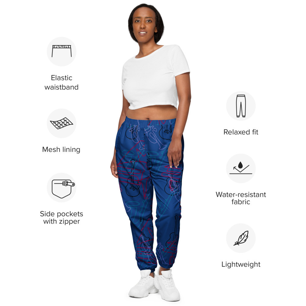 Unisex Blue Music track pants