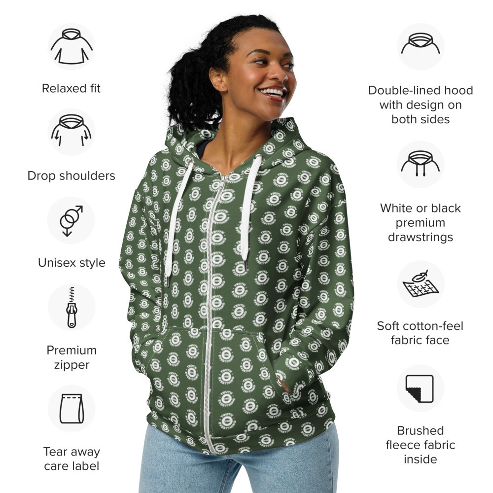 Green Truth Over Everything Unisex zip hoodie