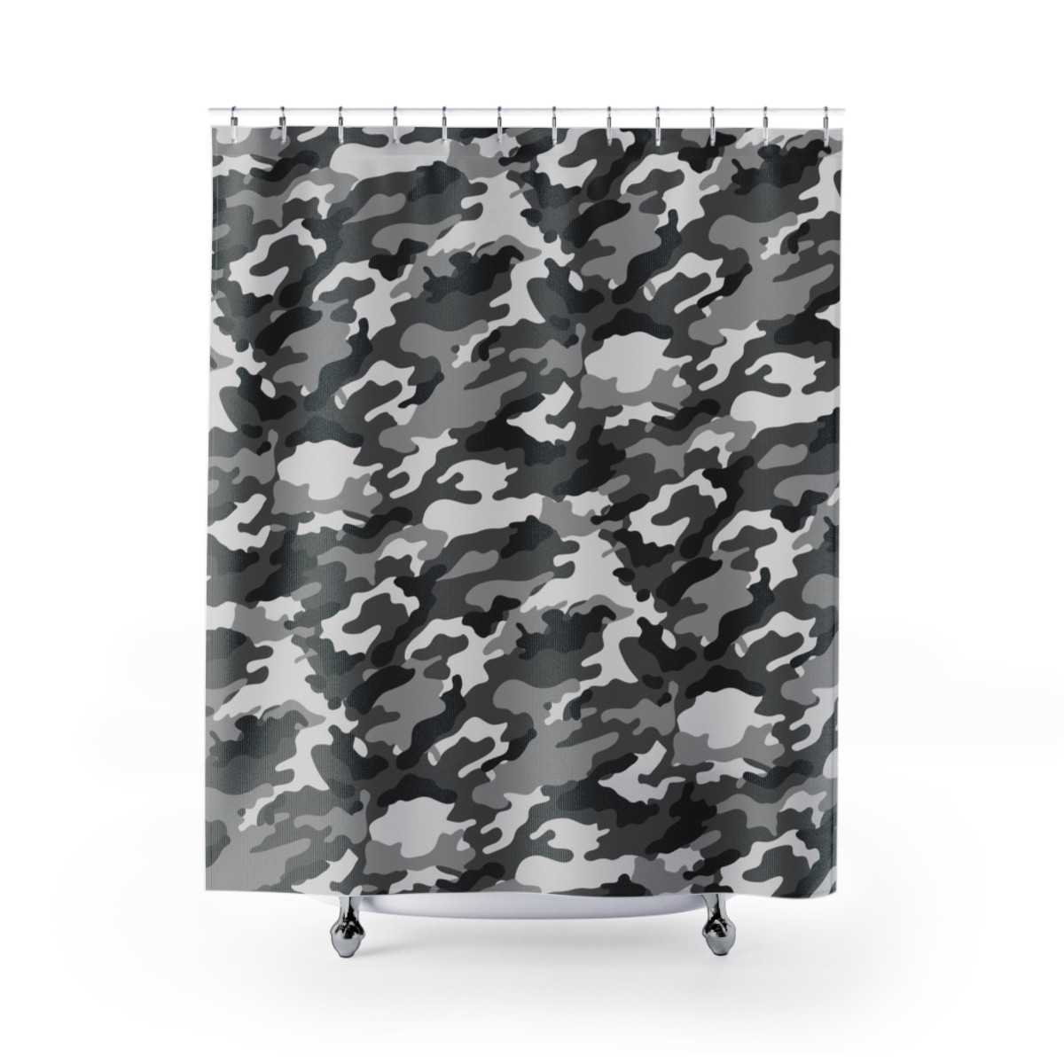Gray Camouflage Shower Curtain