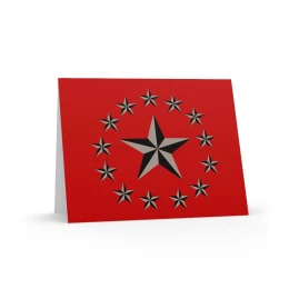 Gray Nautical Stars Greeting Cards